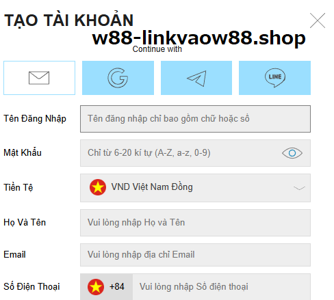 Đăng ký tài khoản w88 Đăng ký tài khoản w88